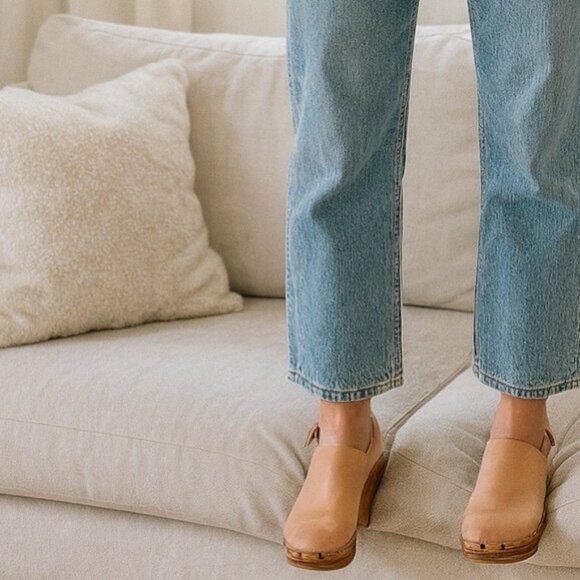 Kork-Ease Sienna Leather Clogs Tan Size 10 – Chunky Heel Vintage Boho - Picture 2 of 14